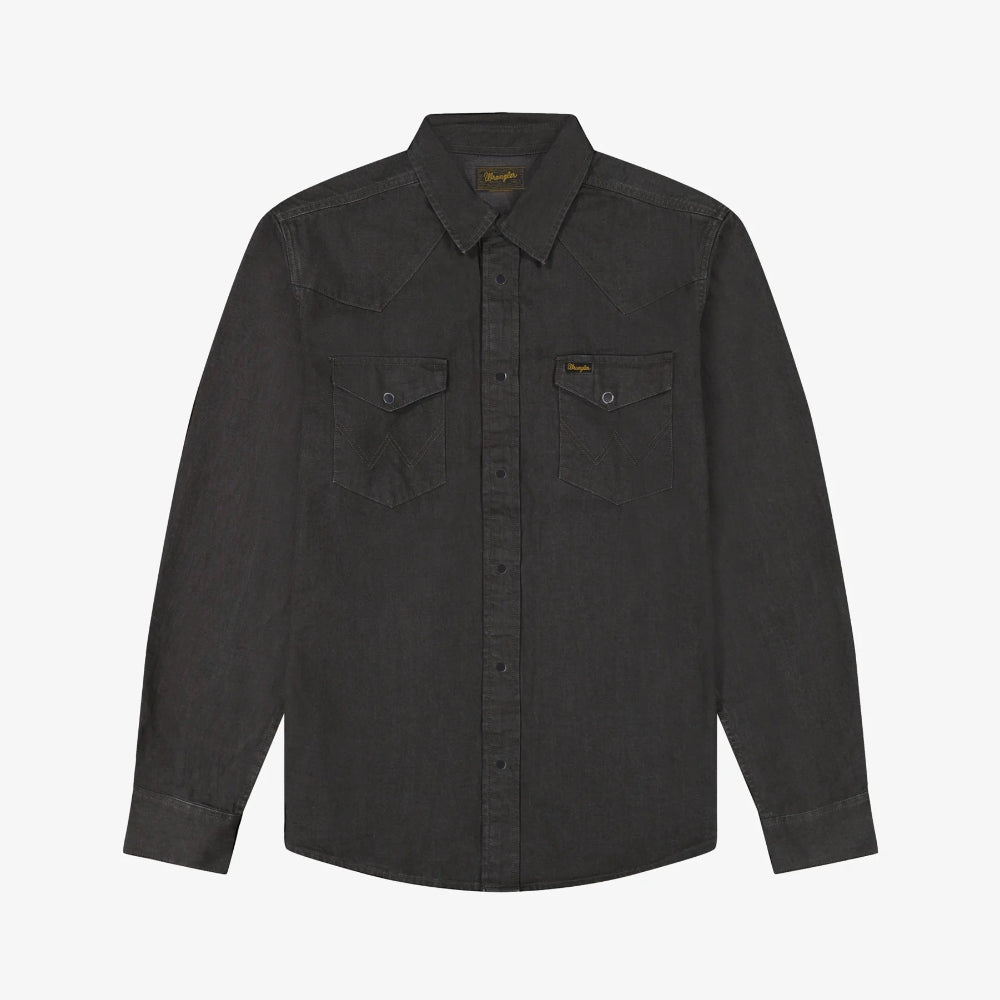 Wrangler  WESTERN SHIRT RINSE BLACK 112378427 Πουκάμισο Μαύρο F/W