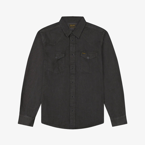 Wrangler  WESTERN SHIRT RINSE BLACK 112378427 Πουκάμισο Μαύρο F/W