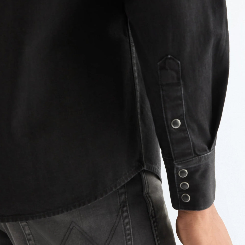 Wrangler  WESTERN SHIRT RINSE BLACK 112378427 Πουκάμισο Μαύρο F/W