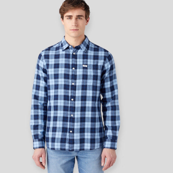 Wrangler 1 POCKET SHIRT 112341055 Πουκάμισο Μπλε F/W