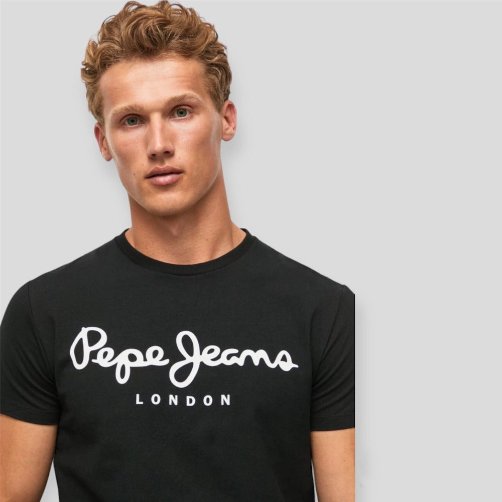 PEPE ORIGINAL STRETCH  PM508210/999 T-shirt Μαύρο S/S