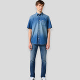 Wrangler MID STONE SHIRT 112350183 Πουκάμισο Μπλε S/S