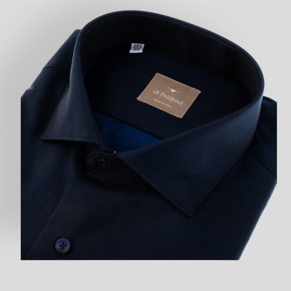 De pasquale 387/QCLAX-C Πουκάμισο Σκούρο Μπλε
