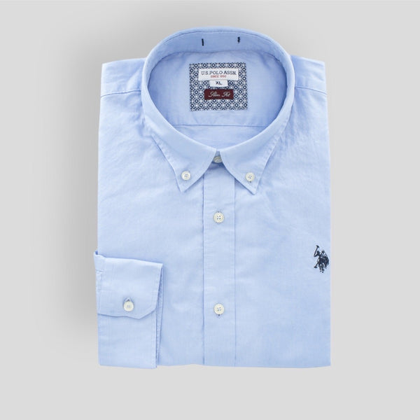 US. POLO ASSN. JEROM SHIRT SF-BD 51004/103 Πουκάμισο Γαλάζιο S/S