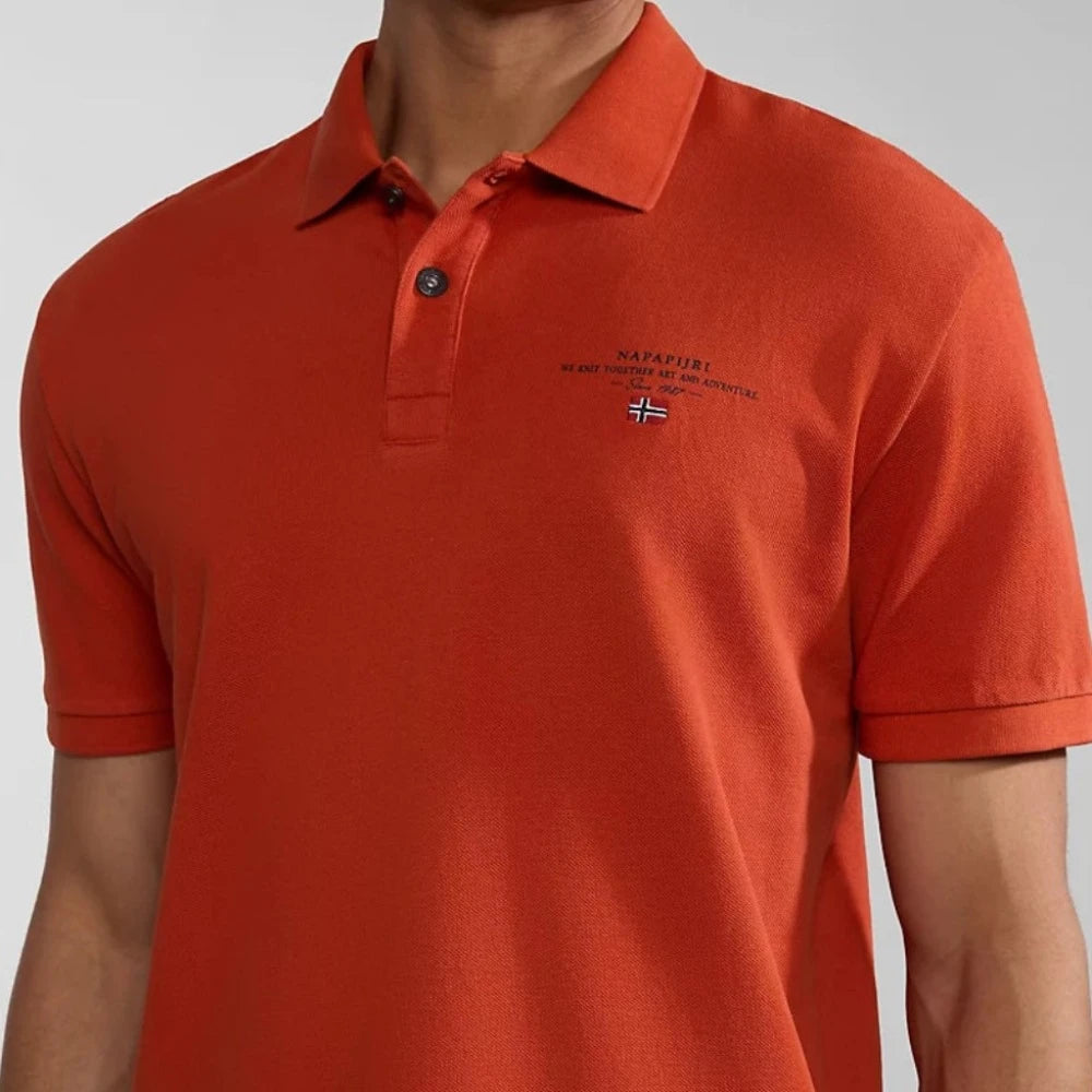 Napapijri ELBAS SS 4 RED TOMATO NP0A4GDLR1A1 Polo Μπλούζα Πορτοκαλί S/S