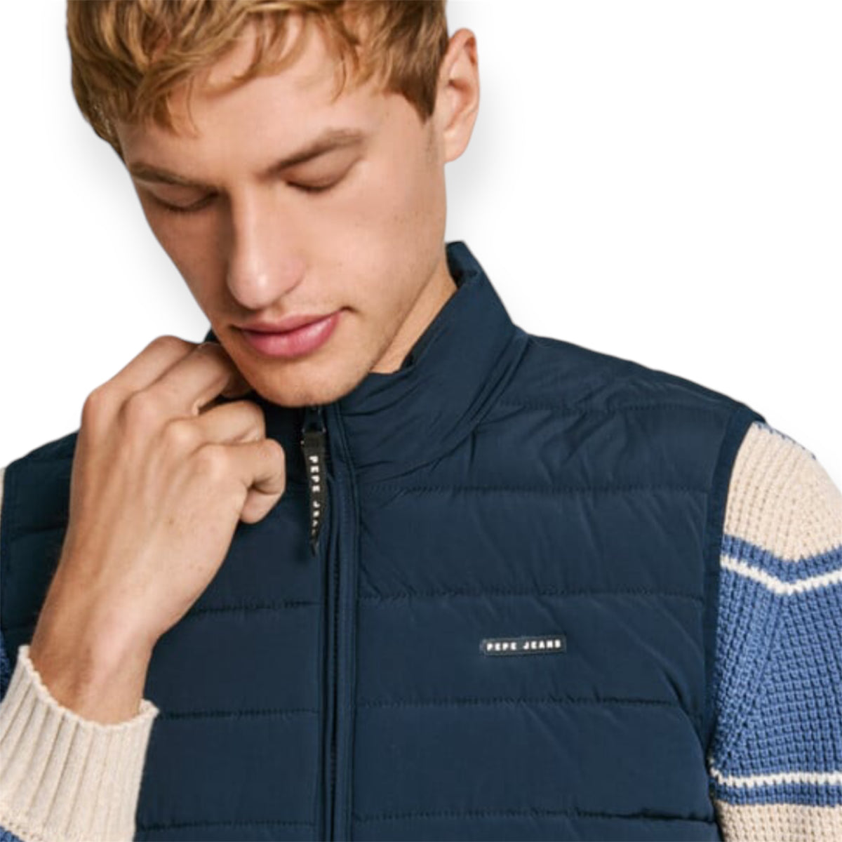 PEPE JEANS TOBY GILET PM403028/594 Αμάνικο Μπουφάν Μπλε F/W
