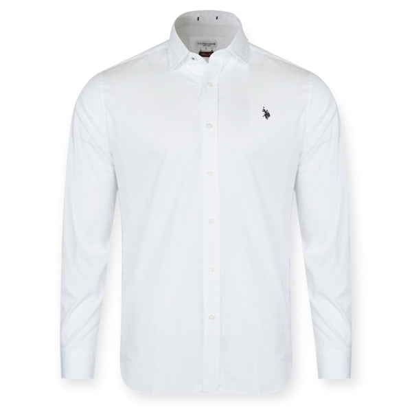 US. POLO ASSN. ZED US41104018/100 Πουκάμισο Λευκό S/S