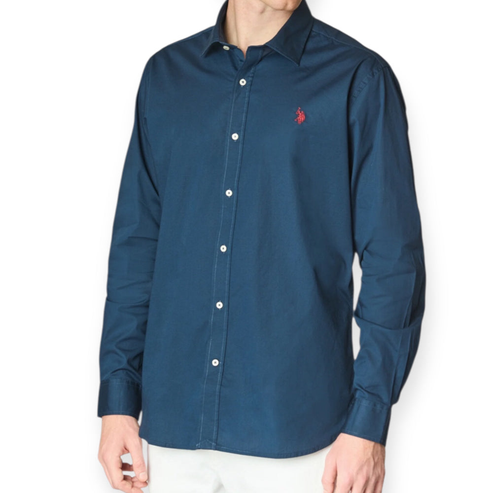 US. POLO ASSN. ZED US41104018/179 Πουκάμισο Μπλε S/S