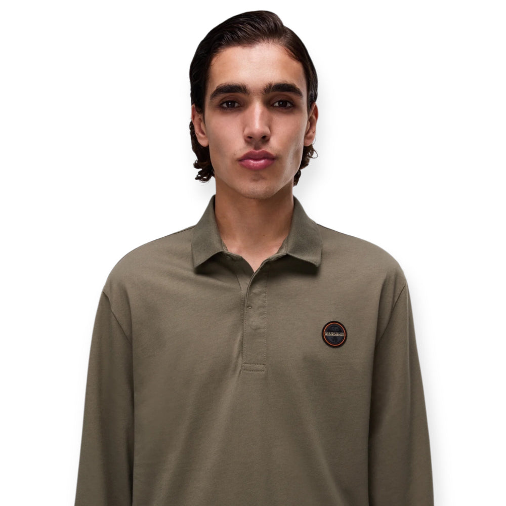 Napapijri E-BADGE LS NP0A4892GG0A Polo Λαδί S/S