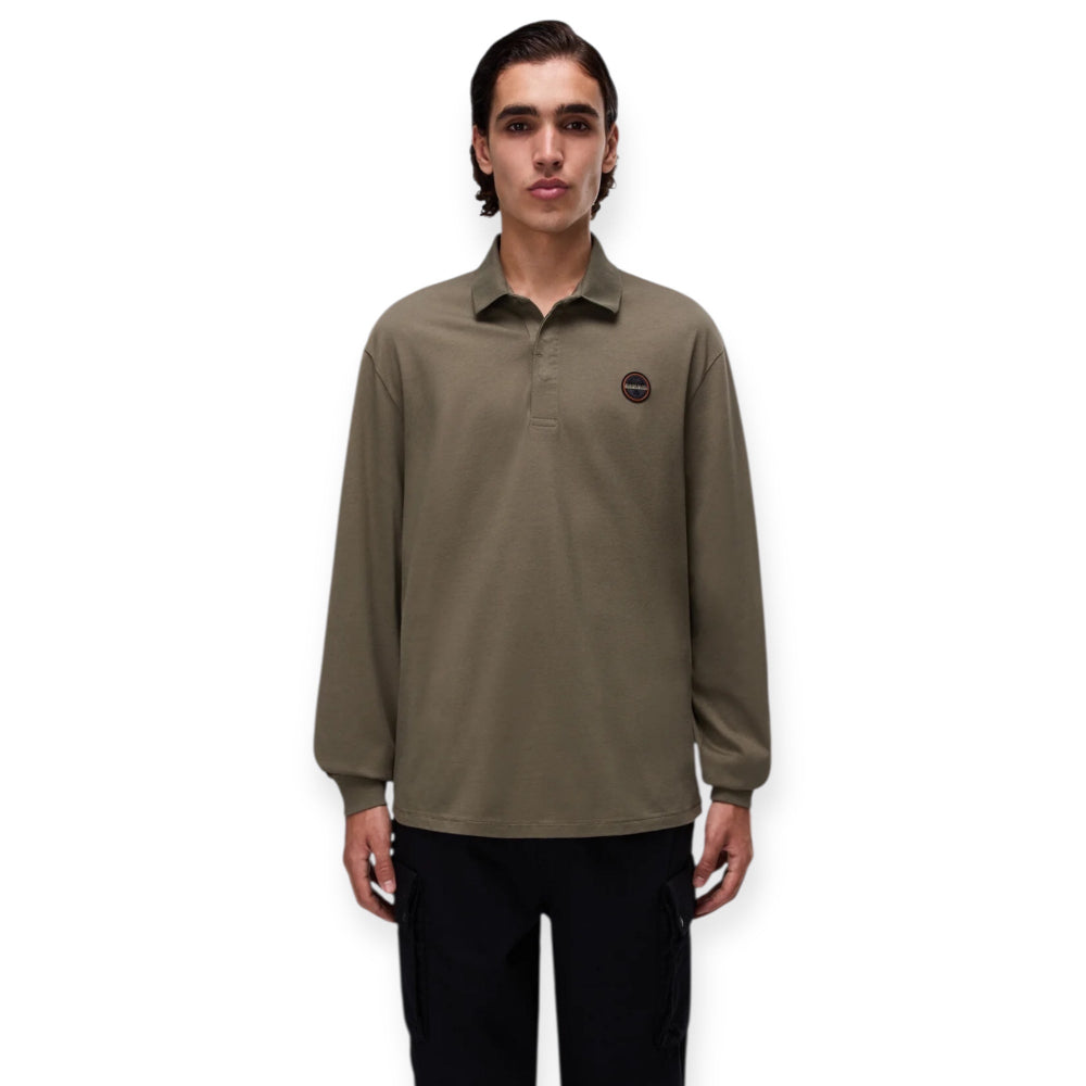 Napapijri E-BADGE LS NP0A4892GG0A Polo Λαδί S/S