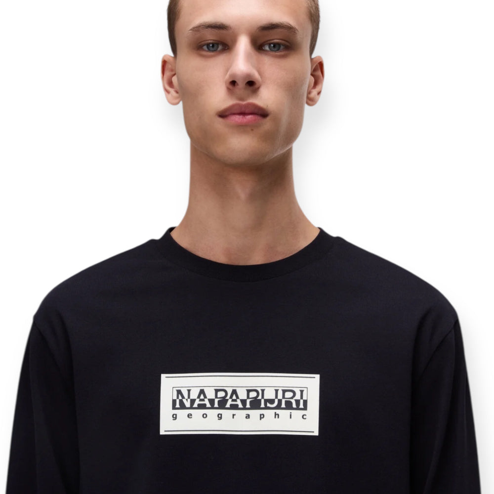 Napapijri S-BOX LOGO LS  NP0A4I3M0411 Μακό Μαύρο F/W