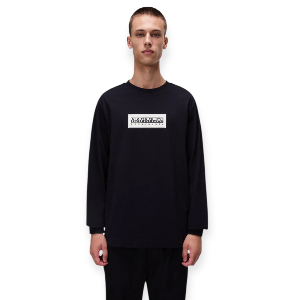 Napapijri S-BOX LOGO LS  NP0A4I3M0411 Μακό Μαύρο F/W