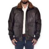 Bugatti 225101 Δερμάτινο τζάκετ Καφέ F/W