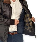 Bugatti 225101 Δερμάτινο τζάκετ Καφέ F/W