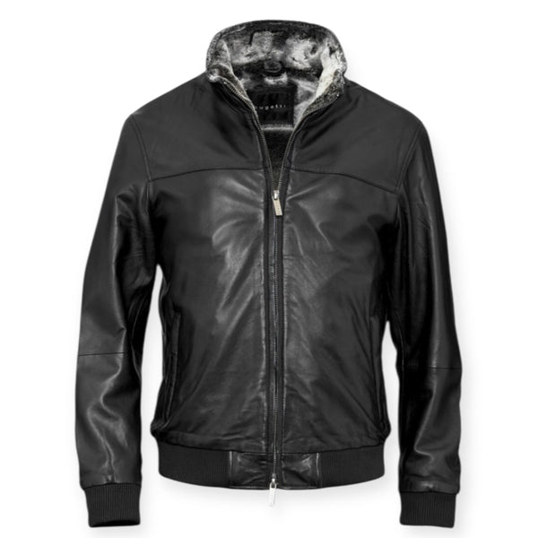 Bugatti 225100 Δερμάτινο Μπουφάν Μαύρο F/W