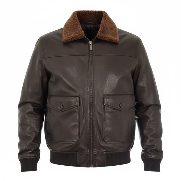 Bugatti 225101 Δερμάτινο τζάκετ Καφέ F/W