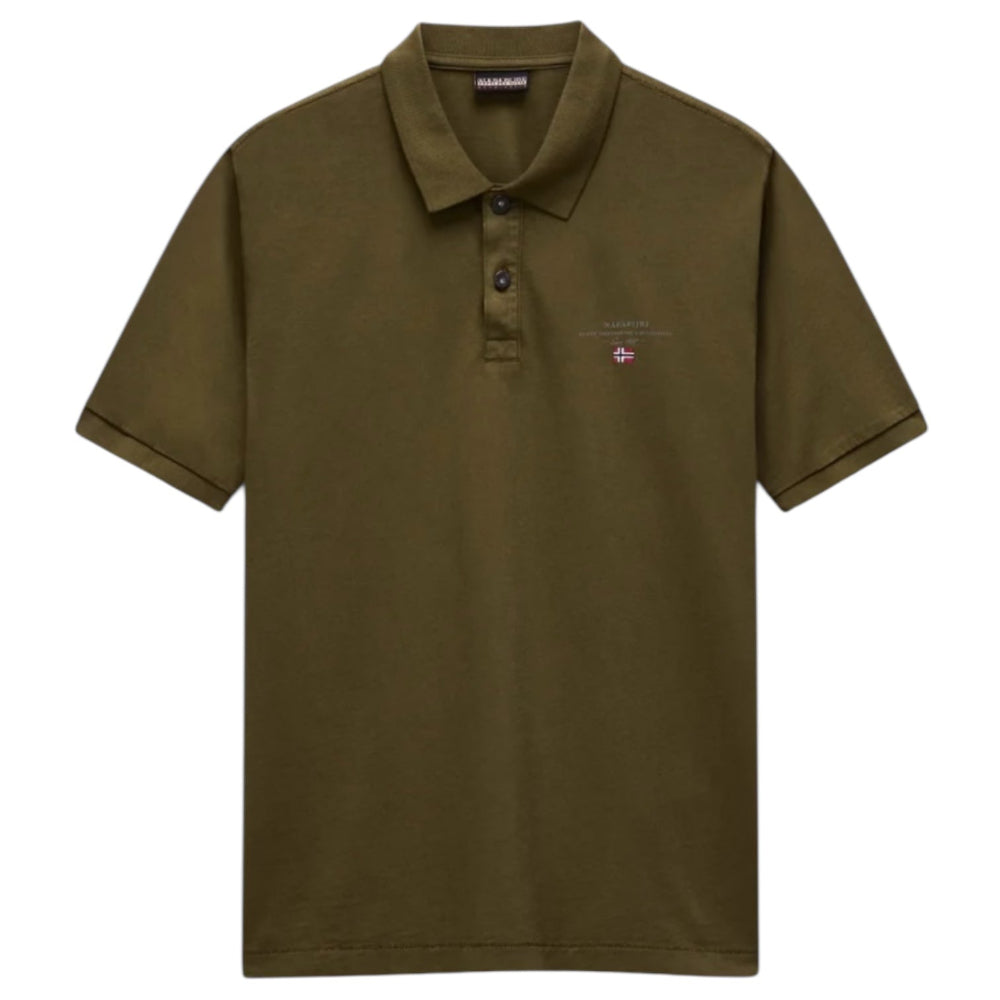 Napapijri ELBAS SS 4 NP0A4GDLG3A1 Polo Μπλούζα Λαδί S/S