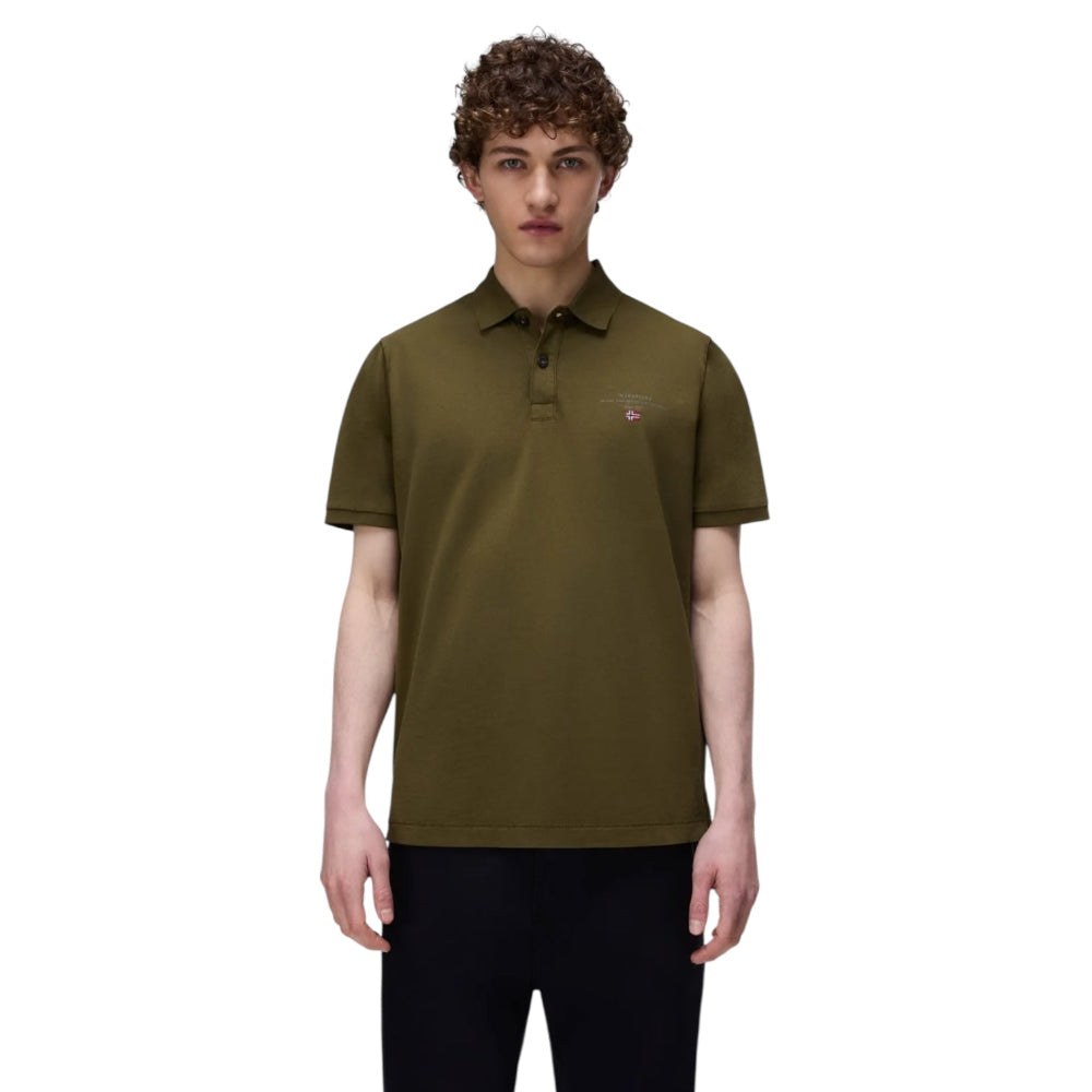 Napapijri ELBAS SS 4 NP0A4GDLG3A1 Polo Μπλούζα Λαδί S/S
