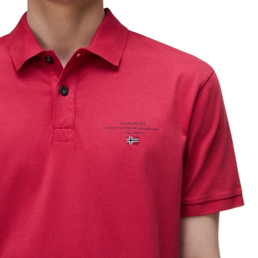 Napapijri ELBAS SS 4 NP0A4GDLRAQ1 Polo Μπλούζα Κόκκινη S/S