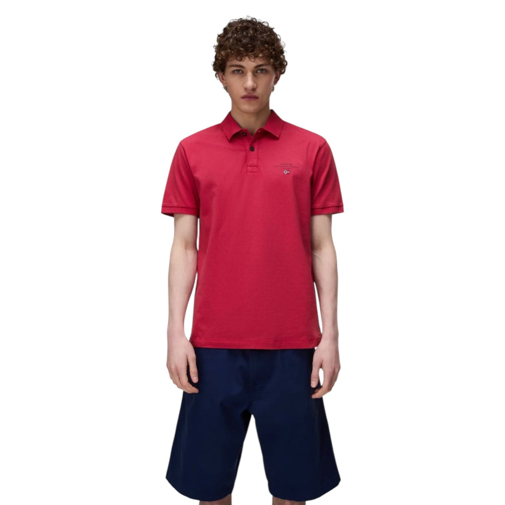 Napapijri ELBAS SS 4 NP0A4GDLRAQ1 Polo Μπλούζα Κόκκινη S/S