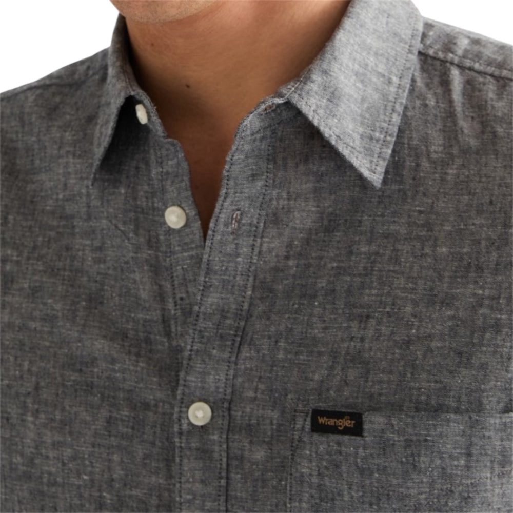 Wrangler SS 1PKT SHIRT 112378044 Πουκάμισο Μπλε S/S