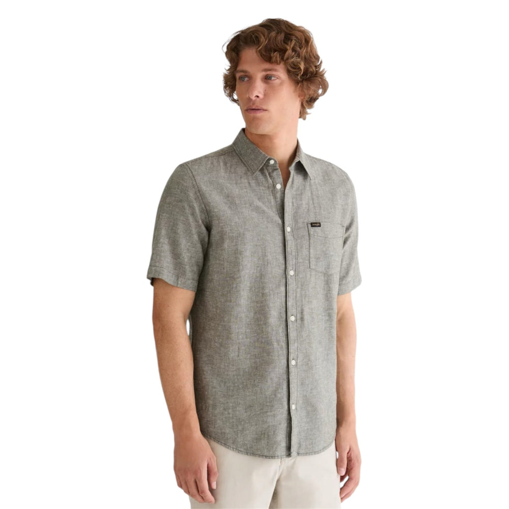 Wrangler SS 1PKT SHIRT 112378047 Πουκάμισο Λαδί S/S
