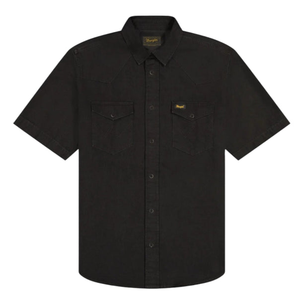 Wrangler SS WESTERN SHIRT RINSE BLACK 112377968 Πουκάμισο Μαύρο S/S