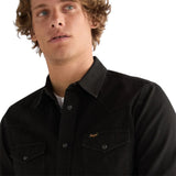 Wrangler SS WESTERN SHIRT RINSE BLACK 112377968 Πουκάμισο Μαύρο S/S