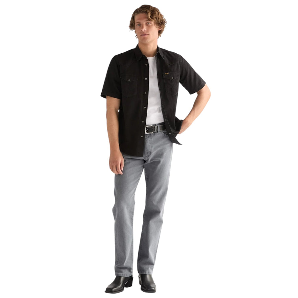 Wrangler SS WESTERN SHIRT RINSE BLACK 112377968 Πουκάμισο Μαύρο S/S