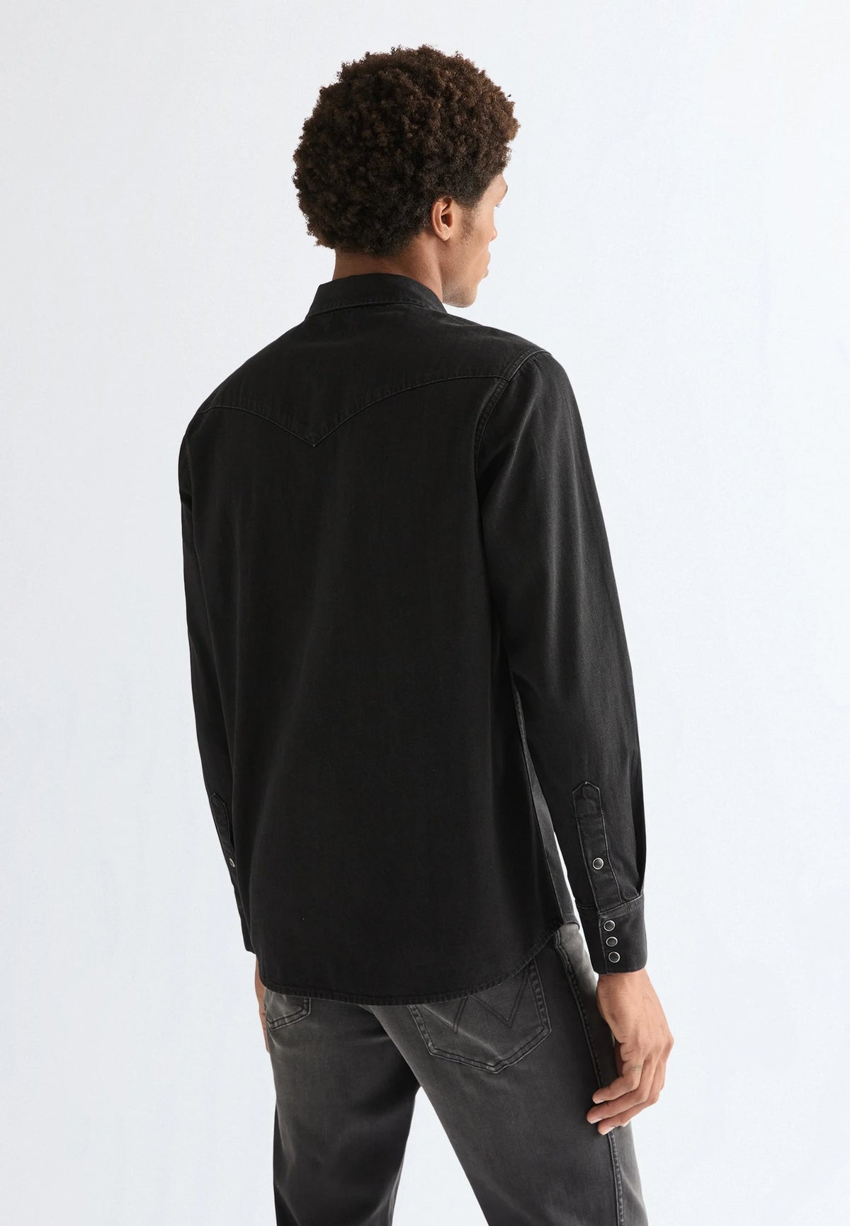 Wrangler  WESTERN SHIRT RINSE BLACK 112378427 Πουκάμισο Μαύρο F/W