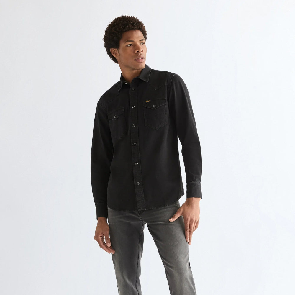 Wrangler  WESTERN SHIRT RINSE BLACK 112378427 Πουκάμισο Μαύρο F/W