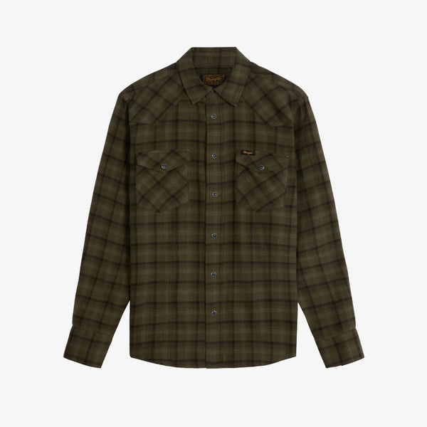 Wrangler WESTERN SHIRT OLIVE NIGHT 112386996 Πουκάμισο Λαδί F/W