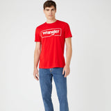 Wrangler FRAME LOGO TEE FORMULA RED W7H3D3XWO T-shirt Κόκκινο S/S