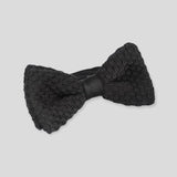 Stefano & Mario P-wool-black1 Black Bow Tie