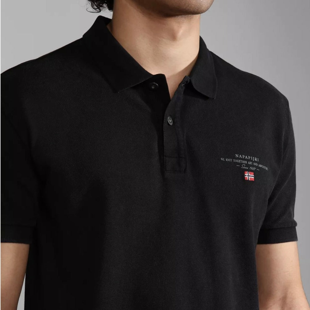 Napapijri ELBAS SS4 041 NP0A4GDL0411 Polo Μαύρο S/S