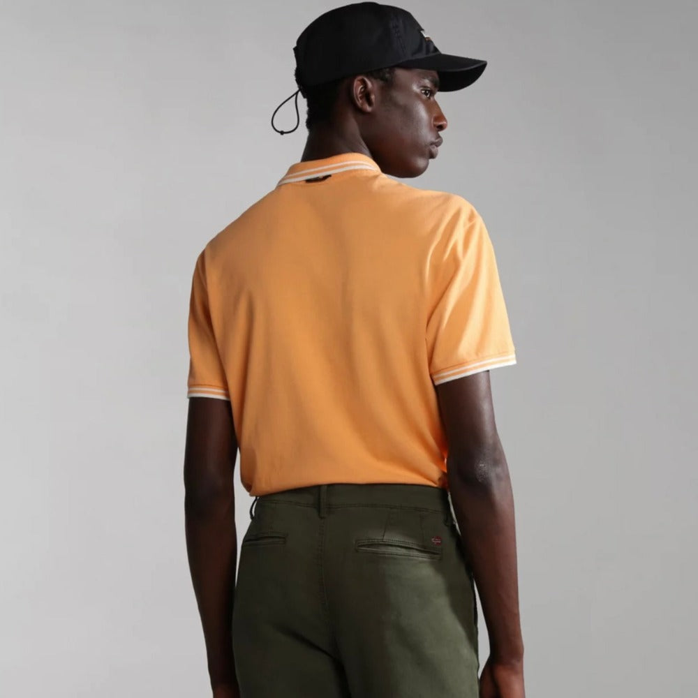 Napapijri E-MACAS SS ORANGE MOCK NP0A4H5ZA571 Polo Μπλούζα Πορτοκαλί S/S